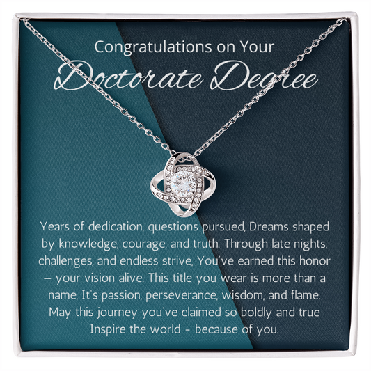 PHD Graduation Gift Necklace, Doctorate Gift for Her, Doctorate Ceremony Gift Necklace, PHD Graduation Present Jewelry