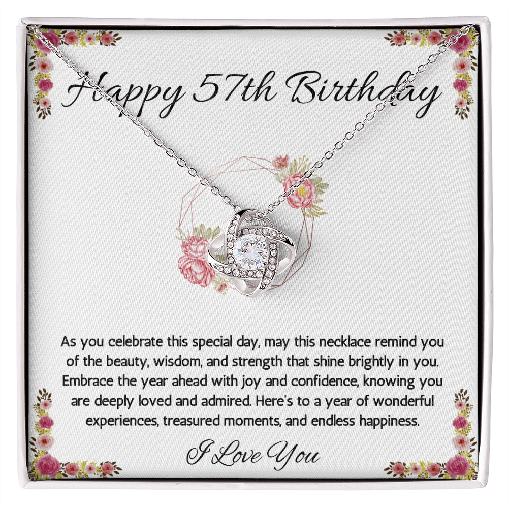 57th Birthday Gift Necklace, 57th Birthday Jewelry, Turning 57, necklace For Wife, Sister, Mom, Woman, Birthday Gift Necklace For 57 Year Old