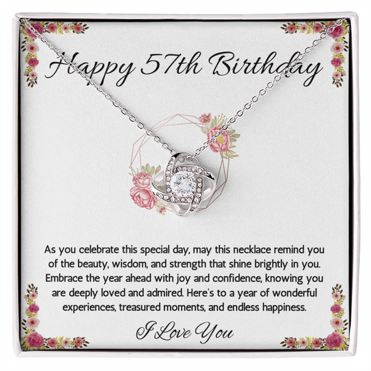 57th Birthday Gift Necklace, 57th Birthday Jewelry, Turning 57, necklace For Wife, Sister, Mom, Woman, Birthday Gift Necklace For 57 Year Old