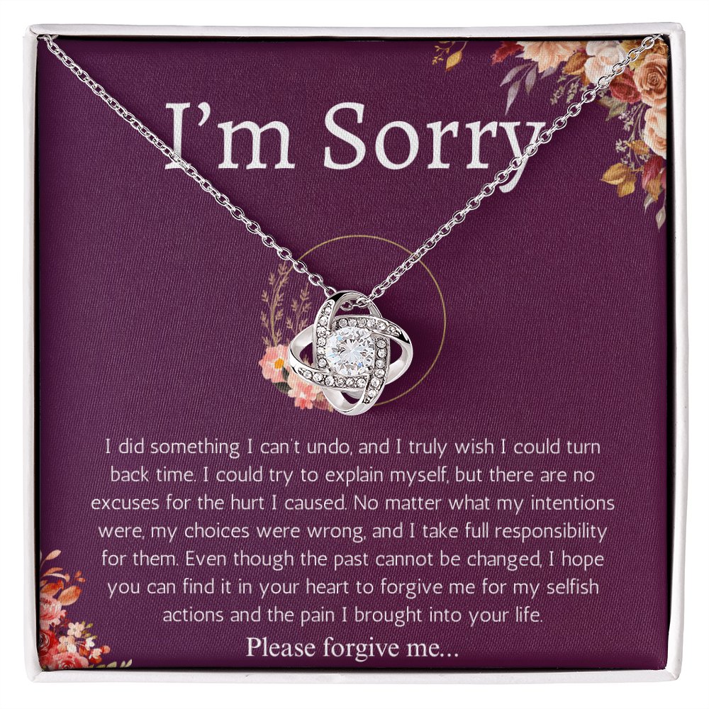 I'm Sorry Gift Apology Gift For Her Love Knot Necklace Please Forgive me Gift Wife, Girlfriend, Friend, Forgiveness Jewelry