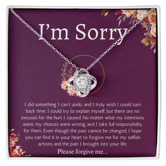 I'm Sorry Gift Apology Gift For Her Love Knot Necklace Please Forgive me Gift Wife, Girlfriend, Friend, Forgiveness Jewelry