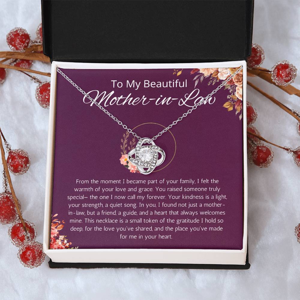 Mother In Law Gifts Mother-in-Law Necklace, Mother in Law Gift Jewelry, Love Knot Mother in Law Gift for Wedding, Mothers Day, Christmas Gift