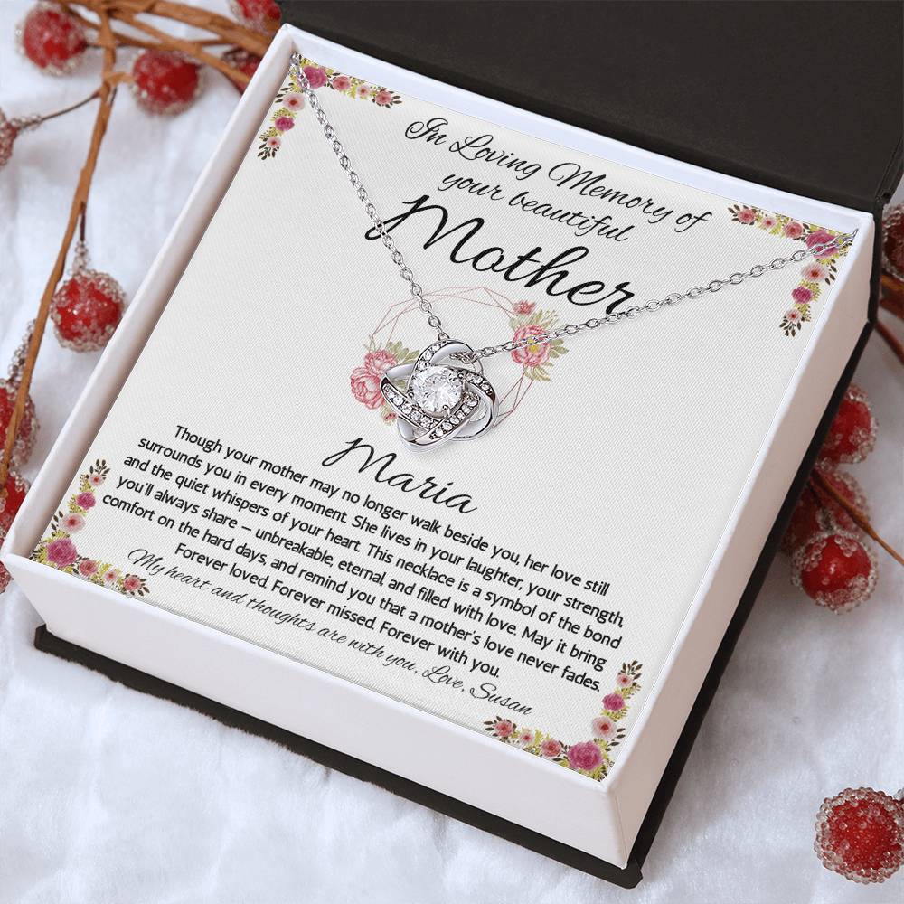 Sympathy Gift Loss of Mother, Memorial Gift for Loss of Mother, Jewelry for Daughter, In Memory of Mom, Condolence Gift, Loss of Mom Gift, Love Knot Necklace