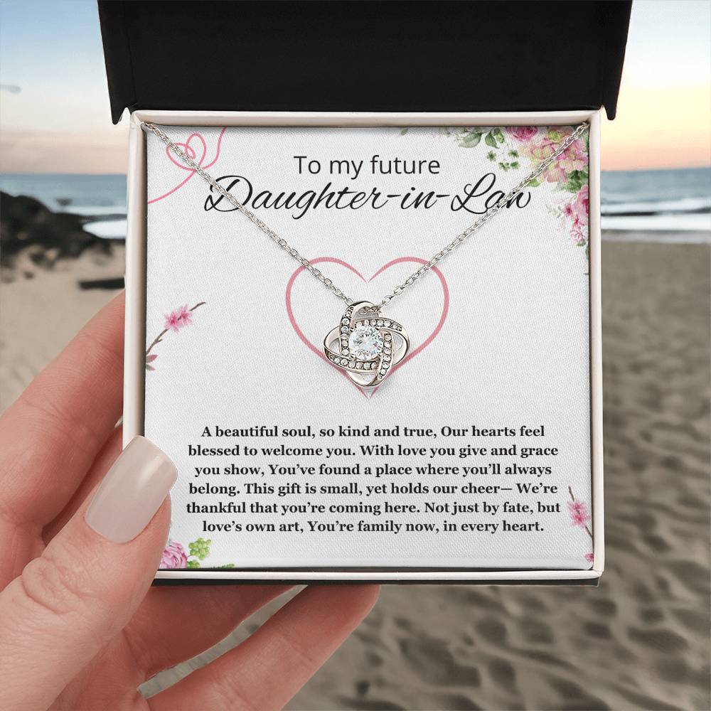 Future Daughter-In-Law Gift Necklace, Love Knot Necklace, Wedding, Birthday Gift, Christmas Gift from Mother in Law Father in Law