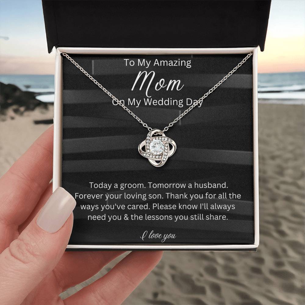To My Mom On My Wedding Day, Gift From Groom, Gift For Mom, Wedding Gift From Son, Wedding Day Gift Necklace for Mom