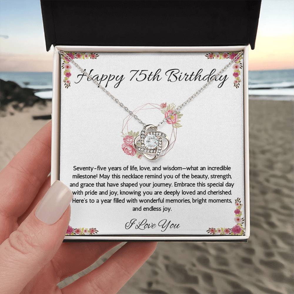 75th birthday gift necklace, 75th birthday jewelry, turning 75, necklace for wife, grandma, mom, woman, birthday gift necklace for 75