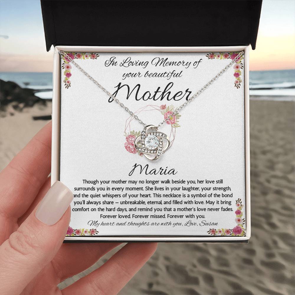 Sympathy Gift Loss of Mother, Memorial Gift for Loss of Mother, Jewelry for Daughter, In Memory of Mom, Condolence Gift, Loss of Mom Gift, Love Knot Necklace