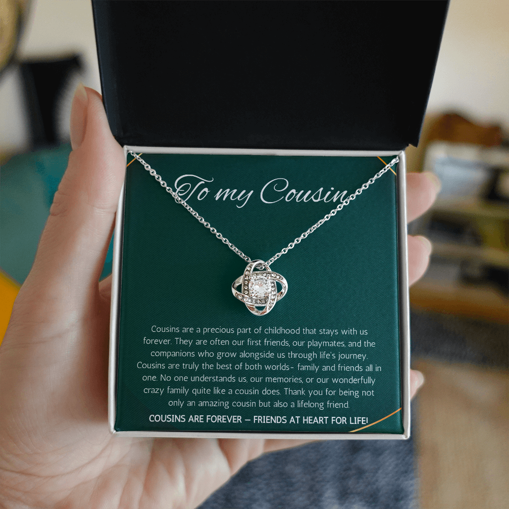 Cousin Gift Necklace, Cousin Best Friend Present, Cousins Christmas, Graduation Birthday, Gift Necklace Love Knot