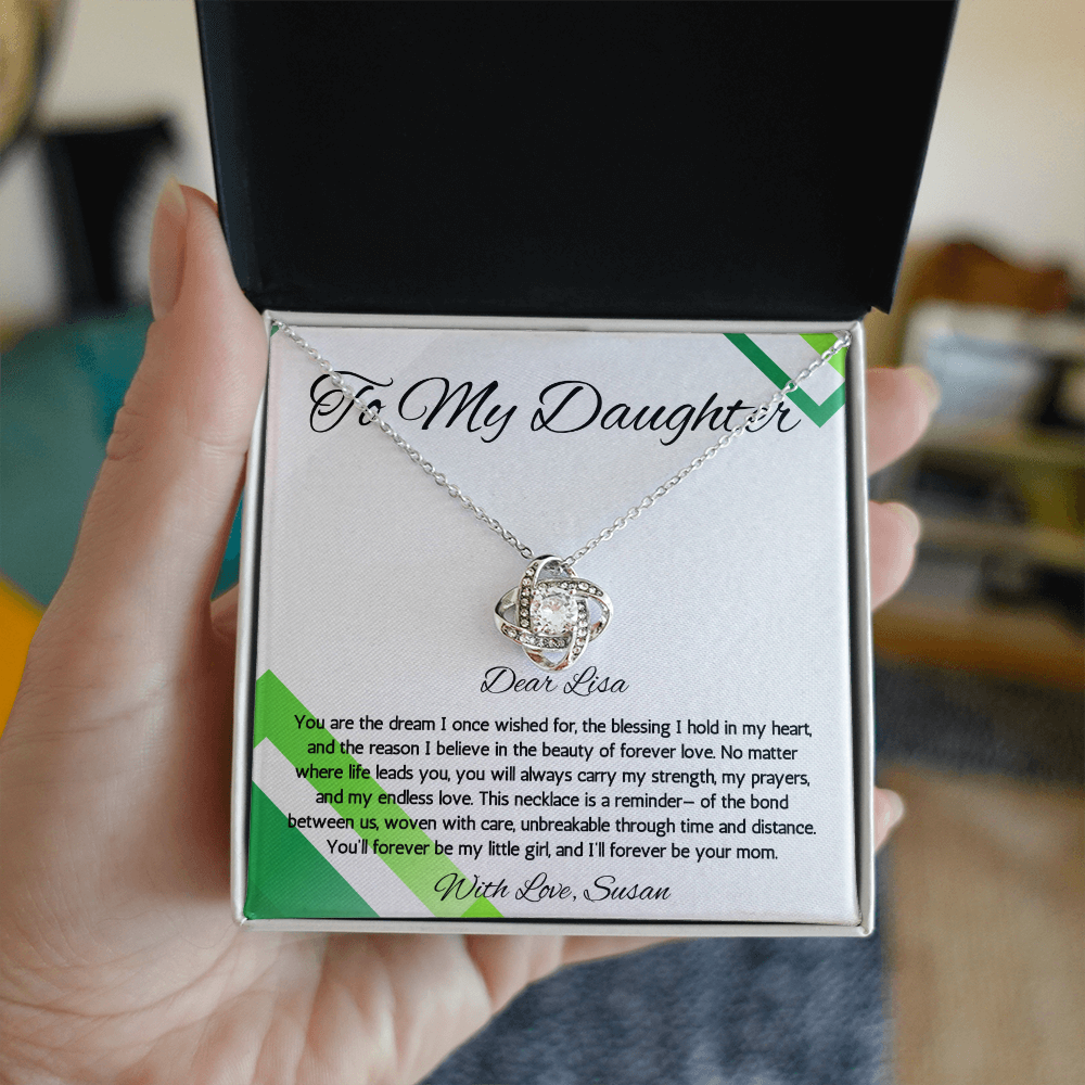 Daughter Gift Necklace form mom Birthday Graduation Gift from Mother Jewelry Gift From Mother Personalized Love Knot Necklace Present