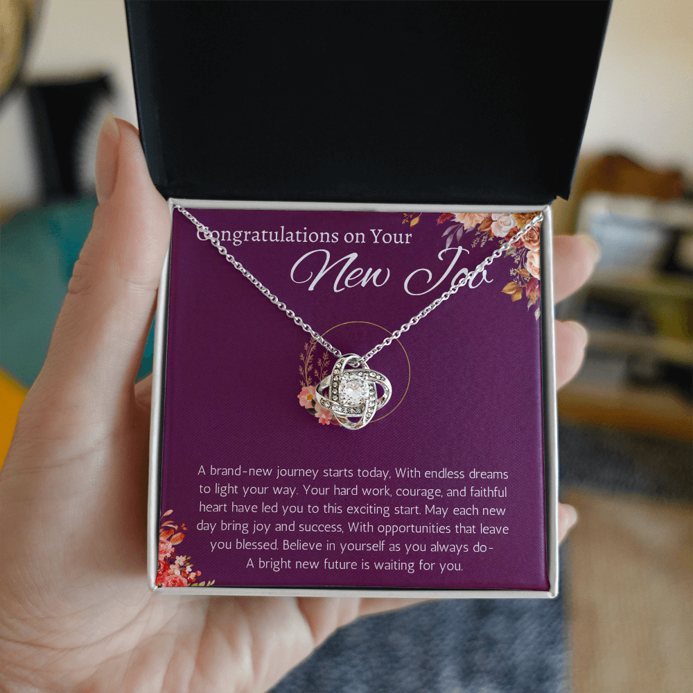 New Job Gift for Her Necklace Congratulations Gift New Job Colleague Leaving Gift New Job Gifts for Woman Love Knot Jewelry