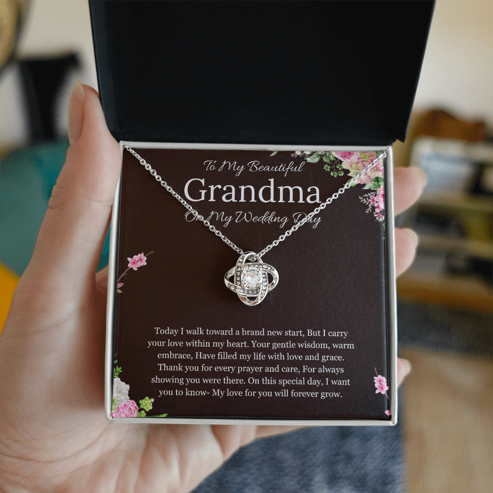 Grandmother of the Bride Gift to Grandma Wedding Gift for Grandma of the Bride Grandmother Wedding Necklace Love Knot Jewelry