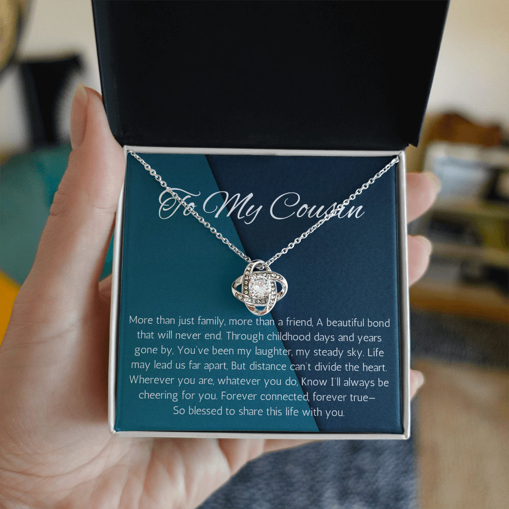 Gifts for Cousin, Cousin Gift Idea, Necklace Gift for Cousin Wedding Gift for Cousin, Love Knot Necklace for Birthday