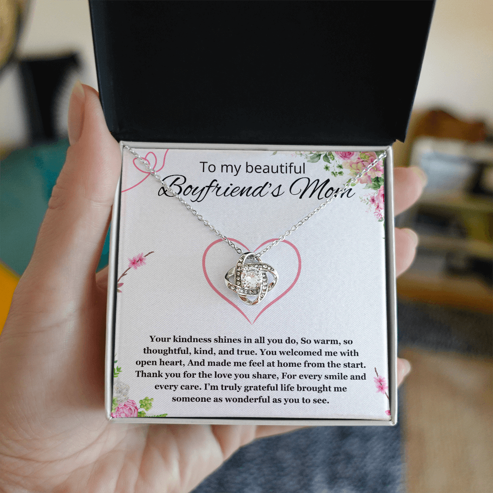 Boyfriends Mom Gift for Boyfriend's Mom, To My Boyfriends Mom Necklace Christmas, Mother's Day Birthday Love Knot Jewelry