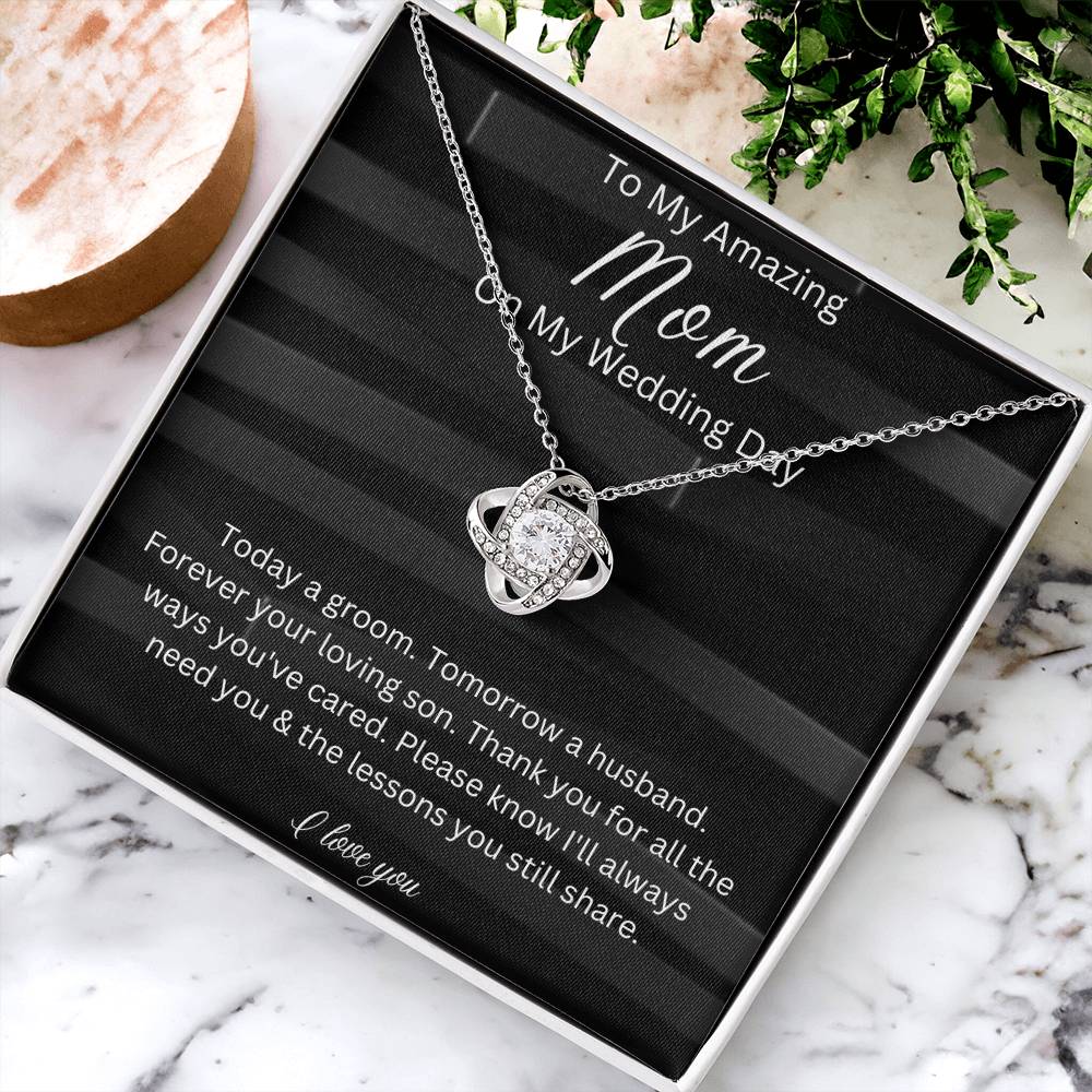 To My Mom On My Wedding Day, Gift From Groom, Gift For Mom, Wedding Gift From Son, Wedding Day Gift Necklace for Mom