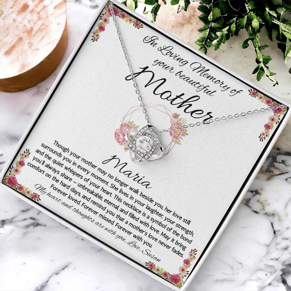 Sympathy Gift Loss of Mother, Memorial Gift for Loss of Mother, Jewelry for Daughter, In Memory of Mom, Condolence Gift, Loss of Mom Gift, Love Knot Necklace
