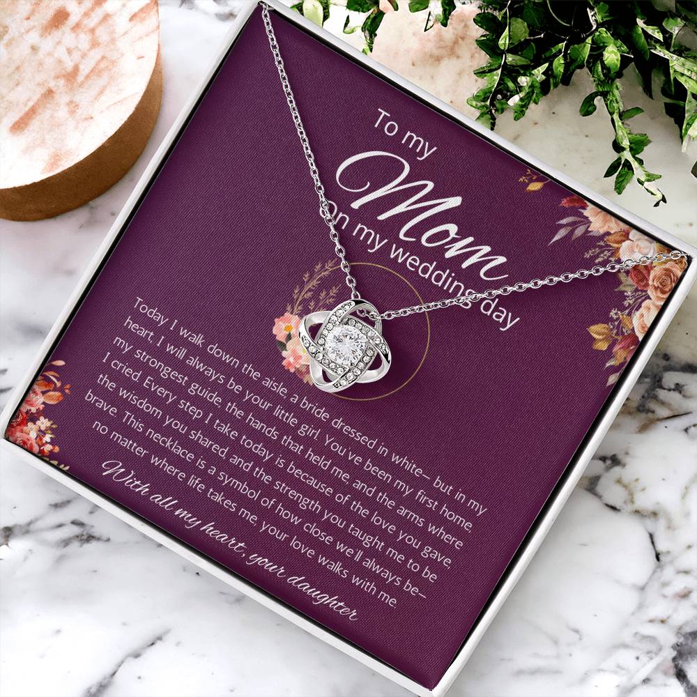 Mother of Bride Gift From Daughter Mother of the Bride From Bride Love Knot Necklace Wedding Gift, Engagement Gift from Daughter