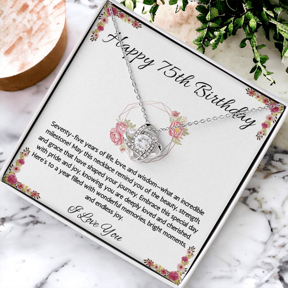 75th birthday gift necklace, 75th birthday jewelry, turning 75, necklace for wife, grandma, mom, woman, birthday gift necklace for 75