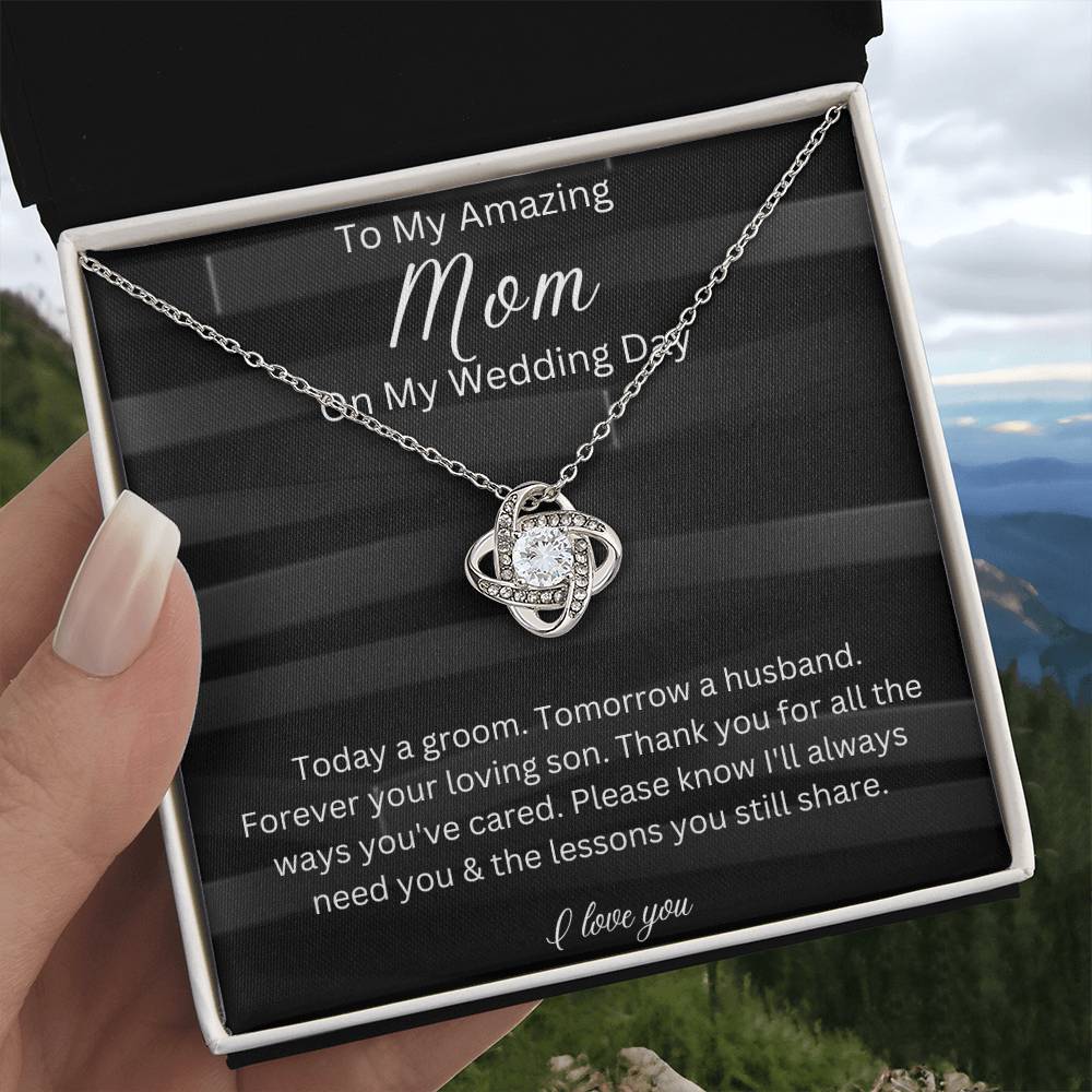 To My Mom On My Wedding Day, Gift From Groom, Gift For Mom, Wedding Gift From Son, Wedding Day Gift Necklace for Mom