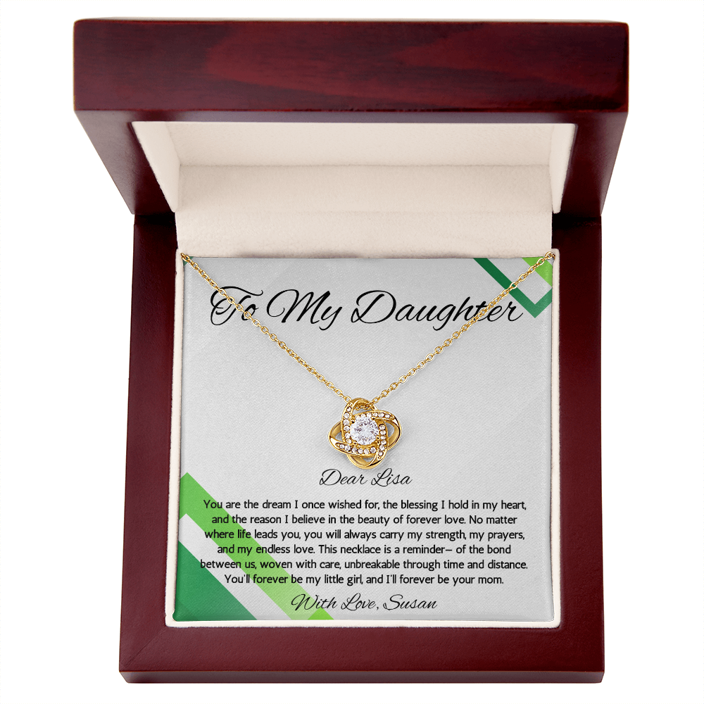 Daughter Gift Necklace form mom Birthday Graduation Gift from Mother Jewelry Gift From Mother Personalized Love Knot Necklace Present