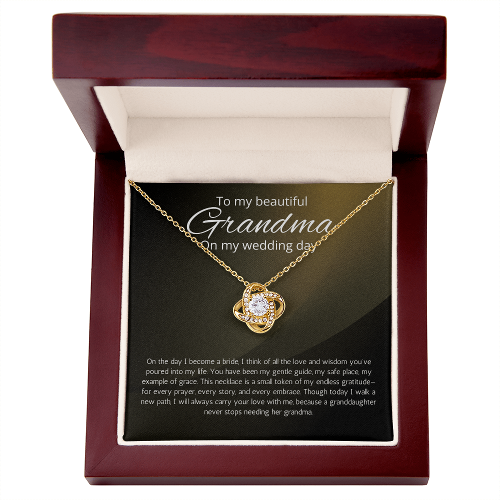 Grandmother of Bride Gift Necklace Love Knot Jewelry for Grandma for Wedding from Granddaughter Present