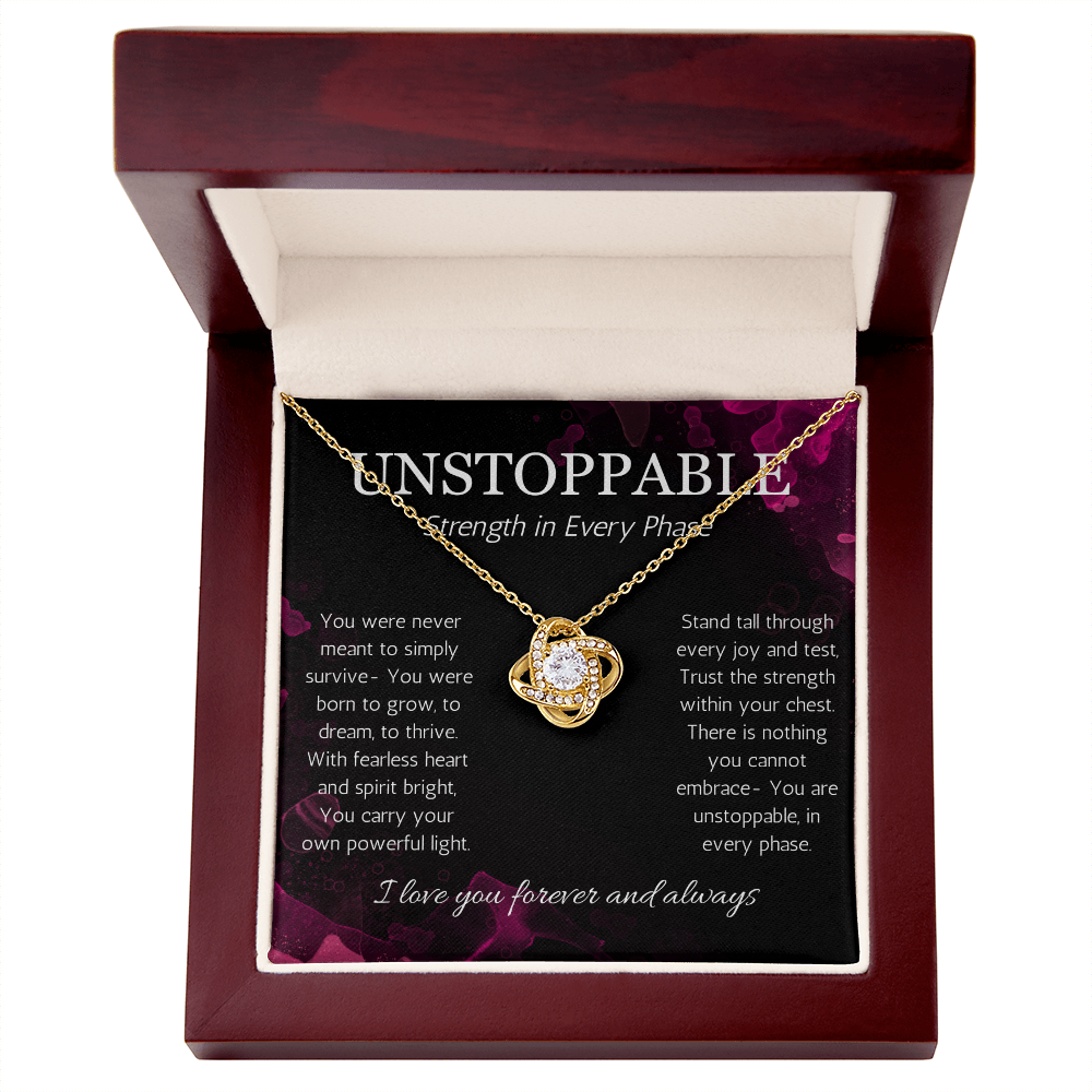 Empowerment Necklace, Resilience Necklace Unstoppable Strong Woman Jewelry Gift Love Knot Present