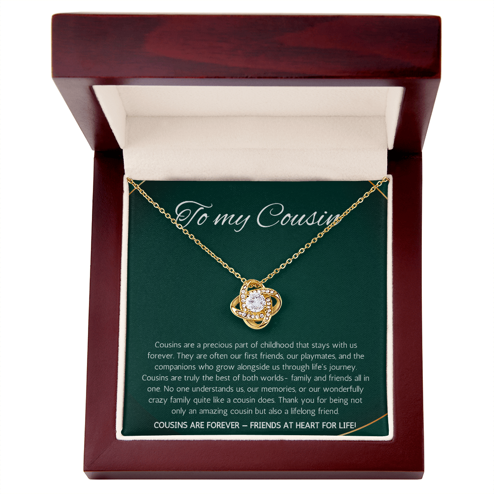Cousin Gift Necklace, Cousin Best Friend Present, Cousins Christmas, Graduation Birthday, Gift Necklace Love Knot