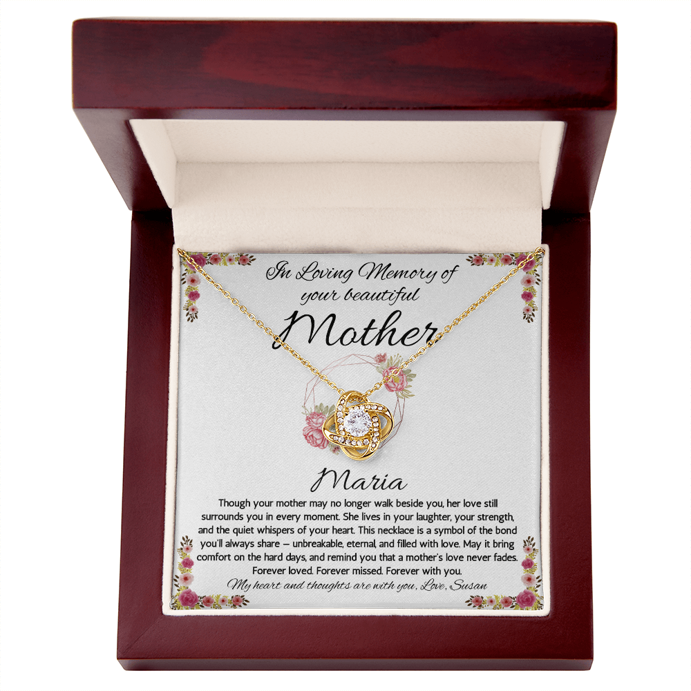 Sympathy Gift Loss of Mother, Memorial Gift for Loss of Mother, Jewelry for Daughter, In Memory of Mom, Condolence Gift, Loss of Mom Gift, Love Knot Necklace
