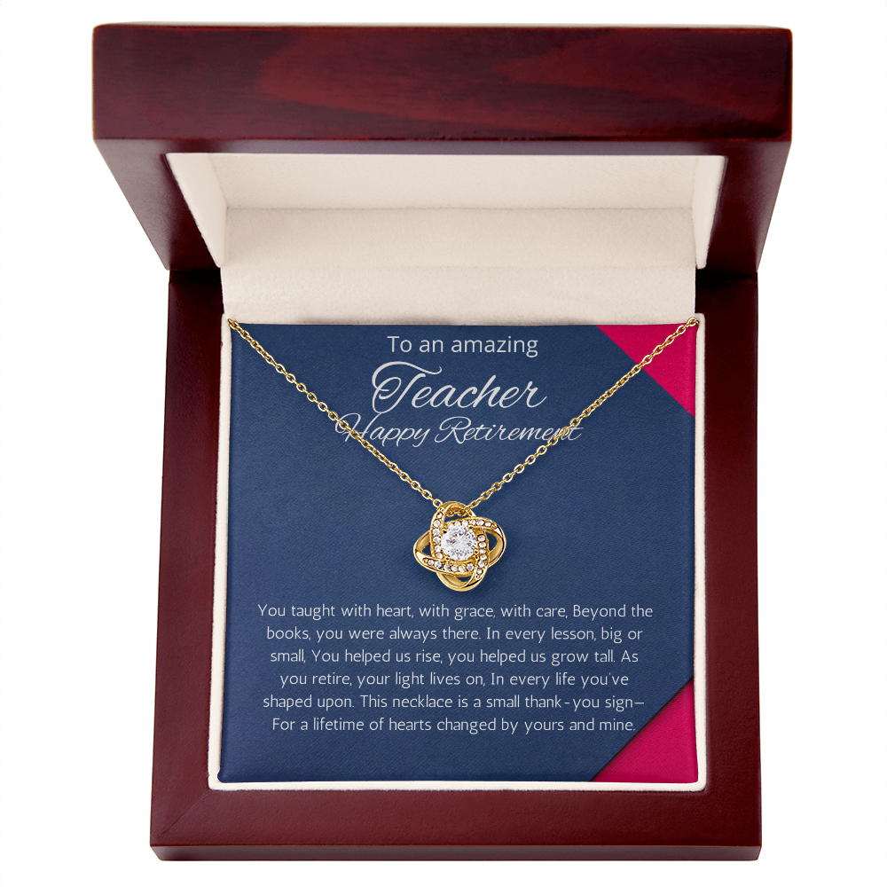 Teacher Retirement Gift Necklace, Retiring Teacher Gift Jewelry, School Retirement Gifts, Teacher Appreciation Gift for Retired Teacher