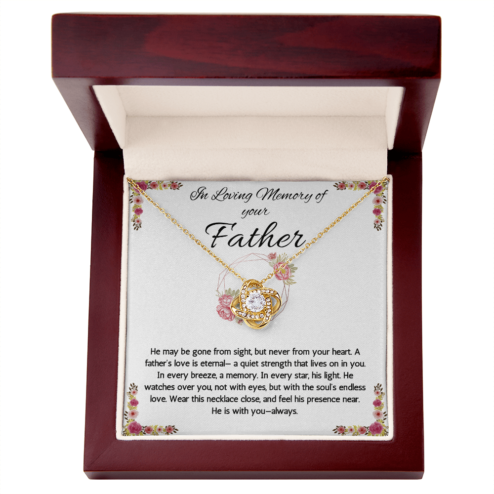 Loss of Father Gift, Dad Memorial Jewelry, Condolence, Remembrance, Sorry for your Loss Love Knot Necklace to Daughter