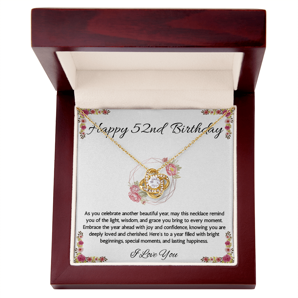 52nd Birthday Gift Necklace, 52nd Birthday Jewelry, Turning 52, necklace For Wife, Sister, Mom, Woman, Birthday Gift Necklace For 52 Year Old