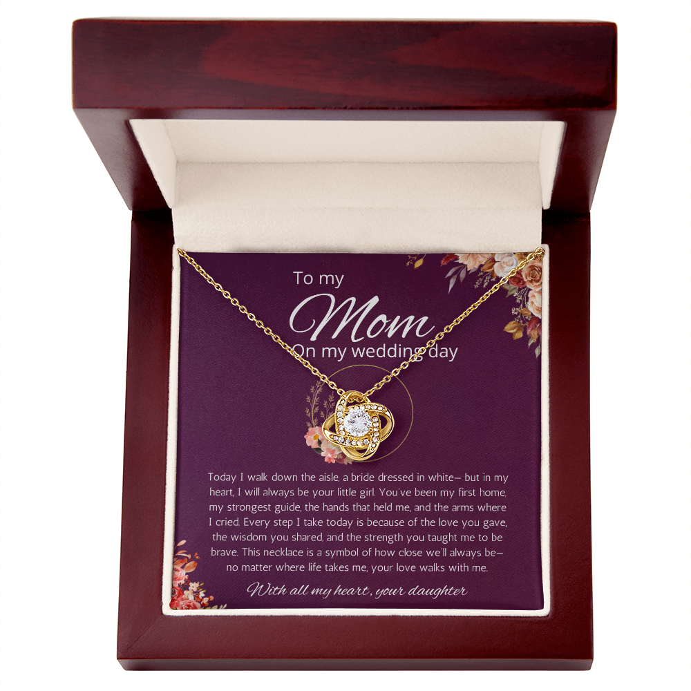 Mother of Bride Gift From Daughter Mother of the Bride From Bride Love Knot Necklace Wedding Gift, Engagement Gift from Daughter