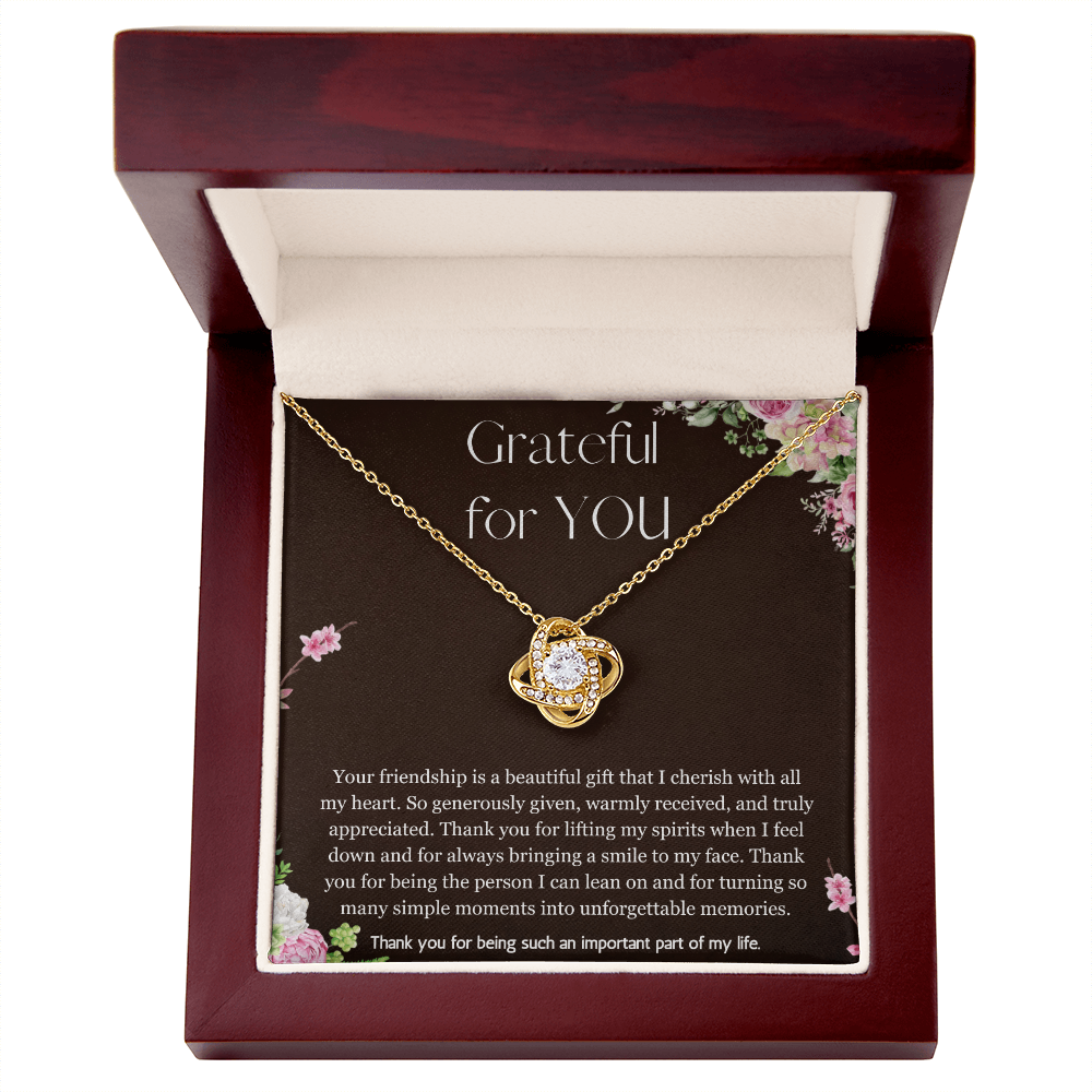 Appreciation Gift Thank you Gift for Friend,  Best Friend Gift, Gratitude Gift, Best Friend Necklace Love Knot Jewelry