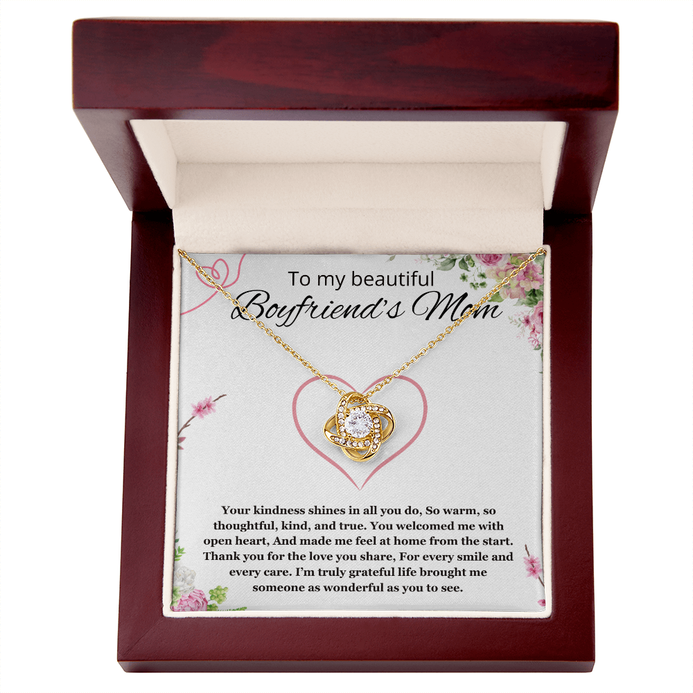 Boyfriends Mom Gift for Boyfriend's Mom, To My Boyfriends Mom Necklace Christmas, Mother's Day Birthday Love Knot Jewelry