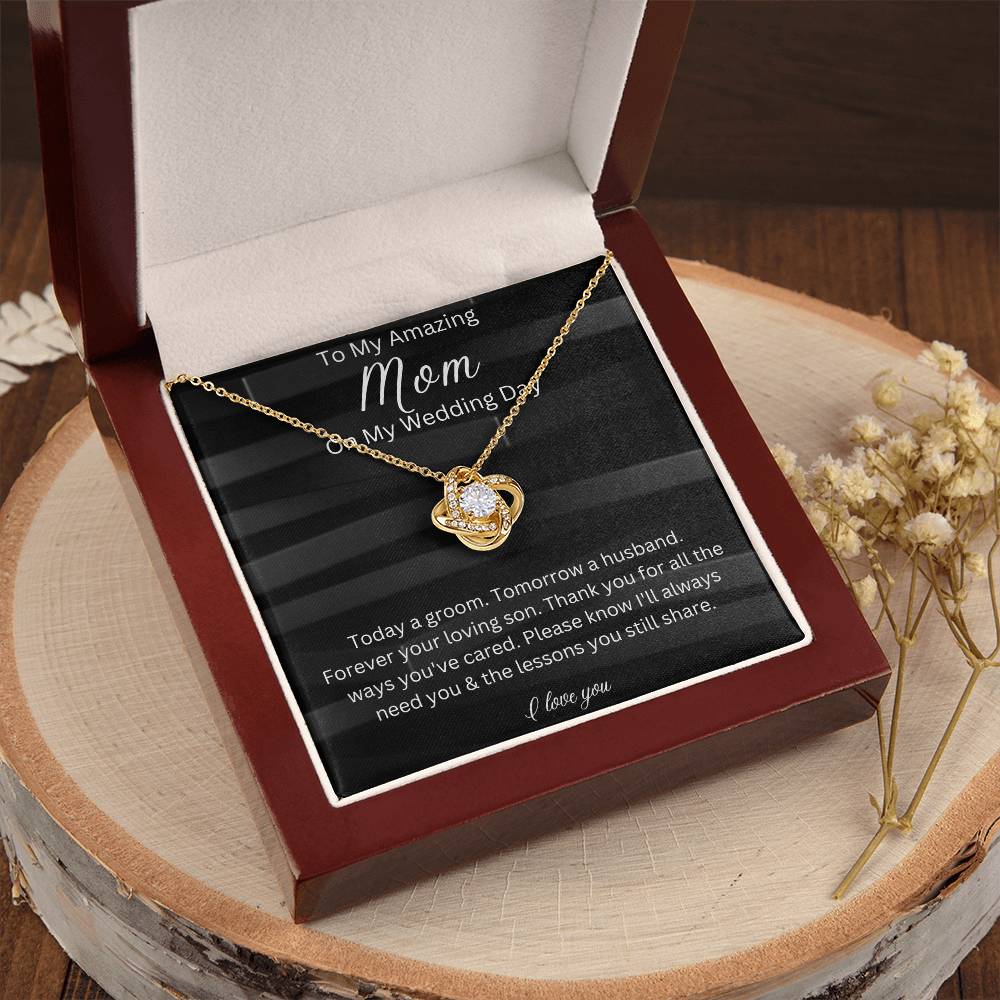 To My Mom On My Wedding Day, Gift From Groom, Gift For Mom, Wedding Gift From Son, Wedding Day Gift Necklace for Mom