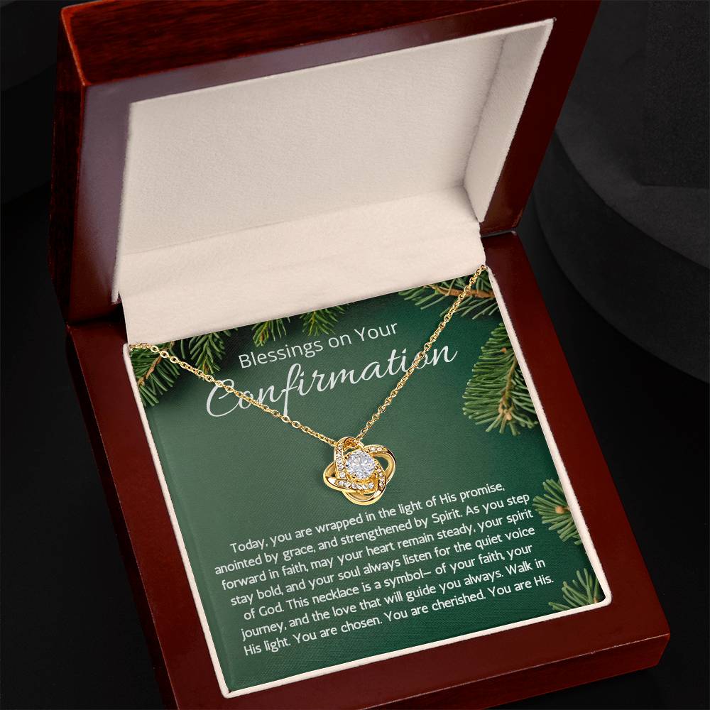 Confirmation Gifts For Girls, Love Knot Necklace For Daughter, Meaningful Message Jewelry Christian Religious Present for Women