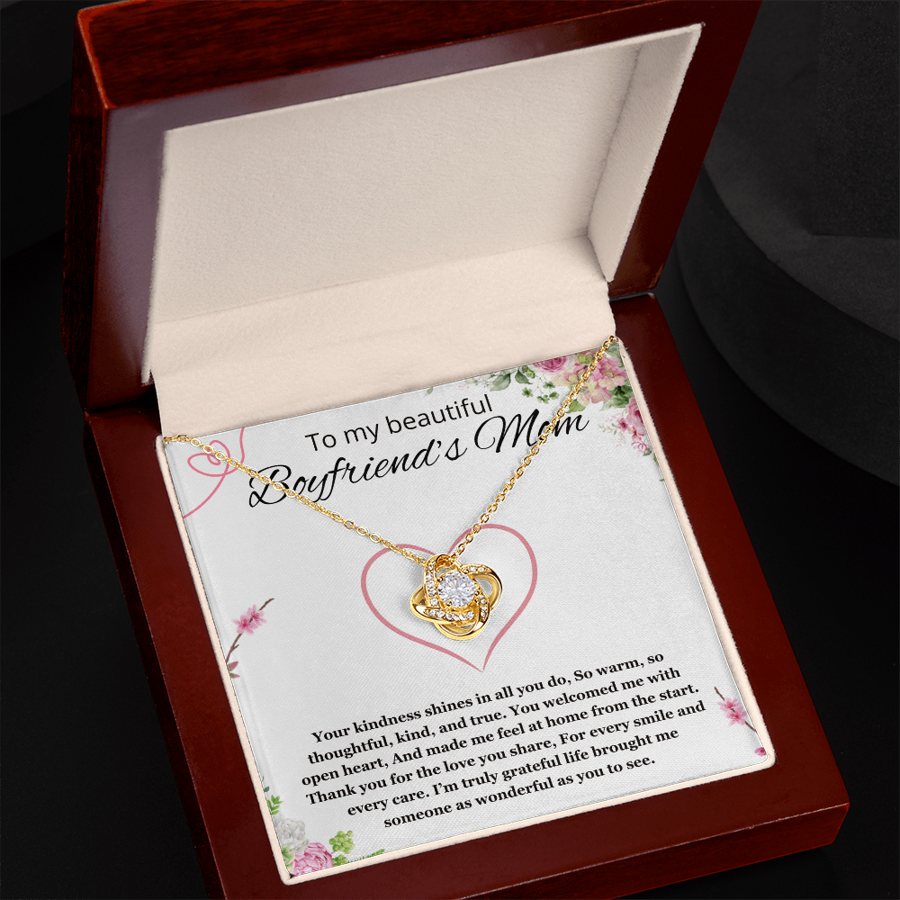 Boyfriends Mom Gift for Boyfriend's Mom, To My Boyfriends Mom Necklace Christmas, Mother's Day Birthday Love Knot Jewelry