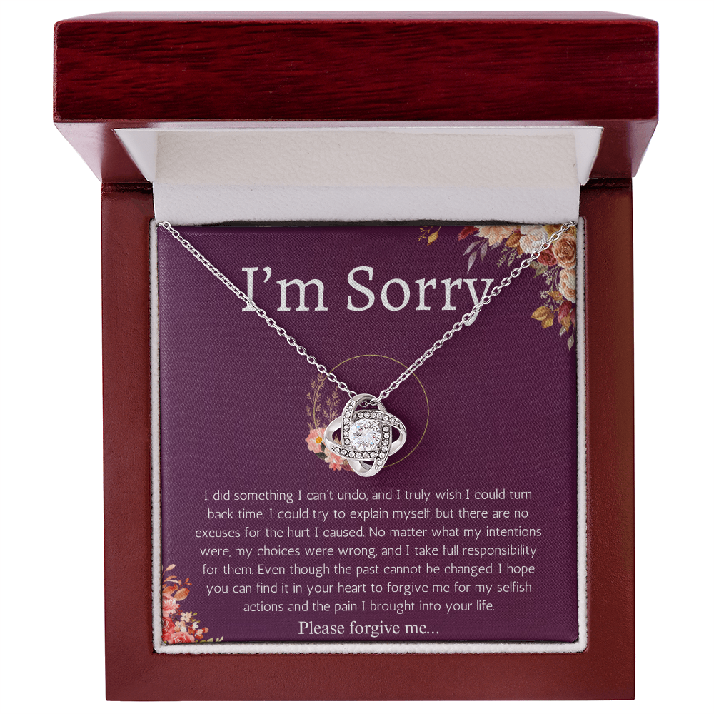 I'm Sorry Gift Apology Gift For Her Love Knot Necklace Please Forgive me Gift Wife, Girlfriend, Friend, Forgiveness Jewelry