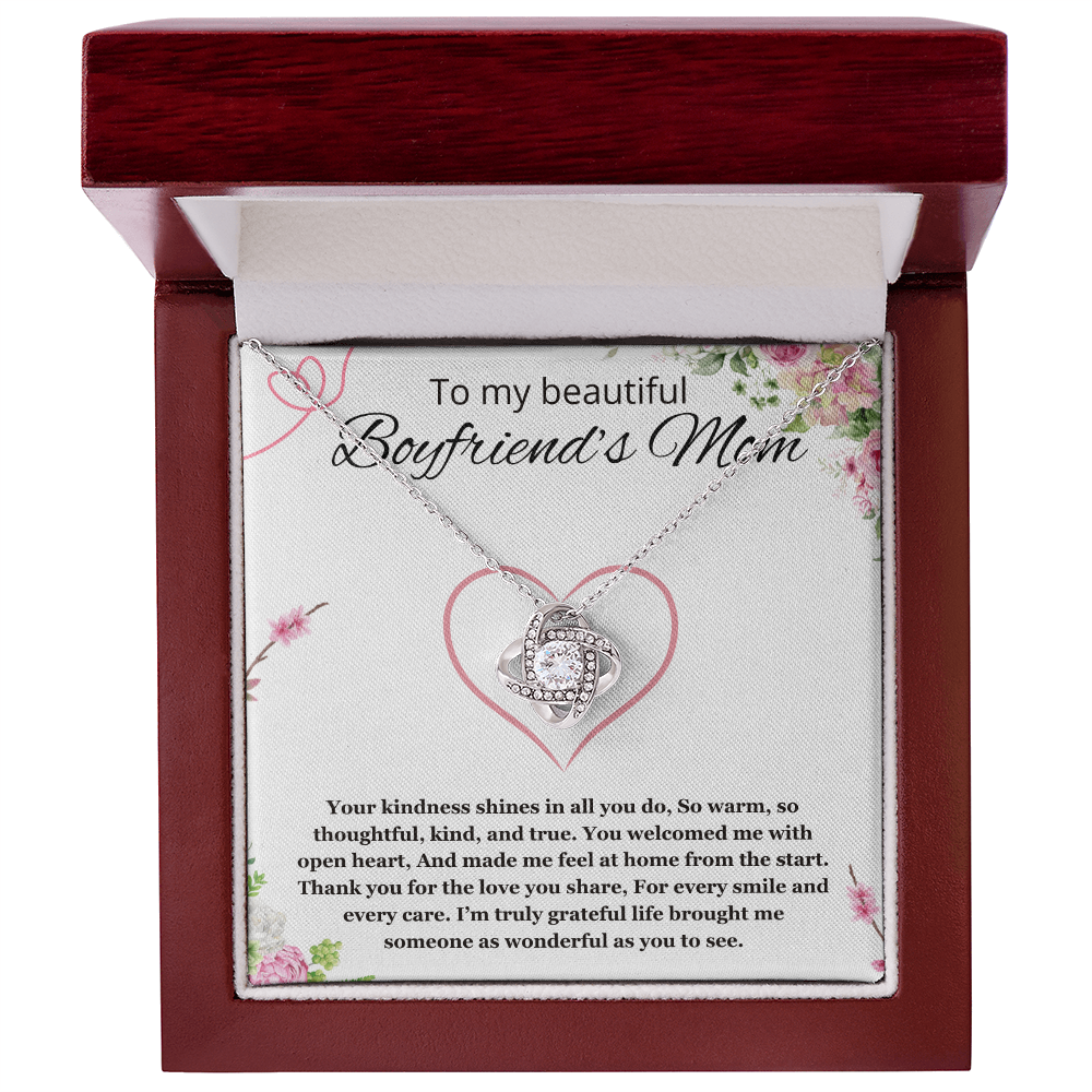Boyfriends Mom Gift for Boyfriend's Mom, To My Boyfriends Mom Necklace Christmas, Mother's Day Birthday Love Knot Jewelry