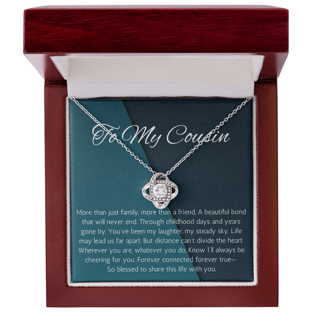 Gifts for Cousin, Cousin Gift Idea, Necklace Gift for Cousin Wedding Gift for Cousin, Love Knot Necklace for Birthday