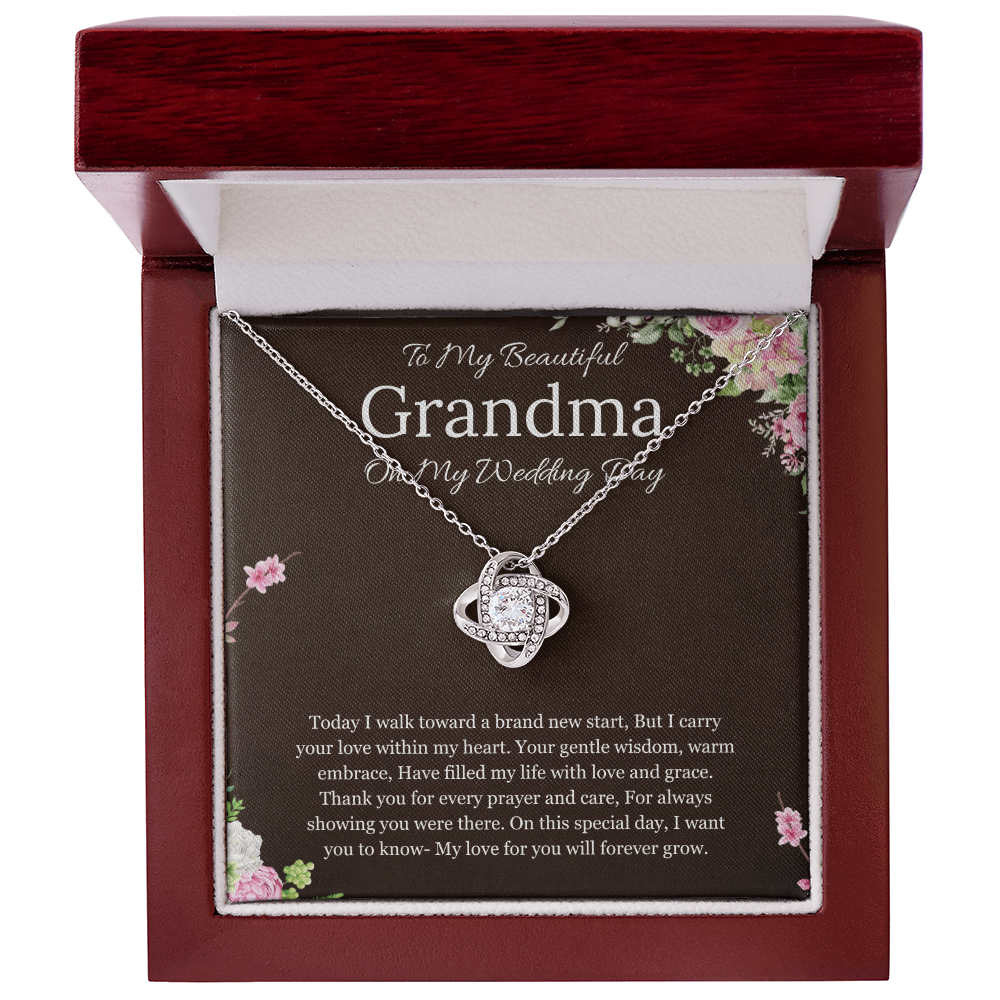 Grandmother of the Bride Gift to Grandma Wedding Gift for Grandma of the Bride Grandmother Wedding Necklace Love Knot Jewelry