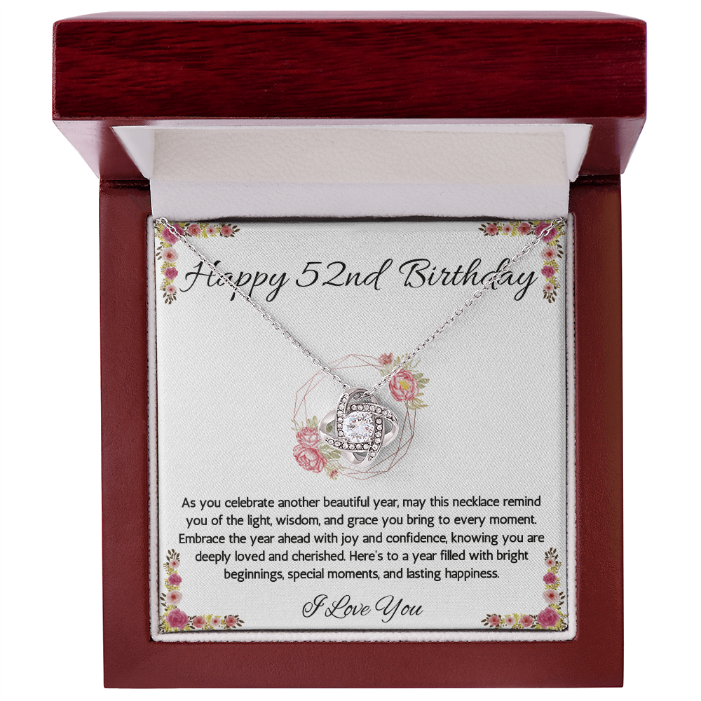 52nd Birthday Gift Necklace, 52nd Birthday Jewelry, Turning 52, necklace For Wife, Sister, Mom, Woman, Birthday Gift Necklace For 52 Year Old