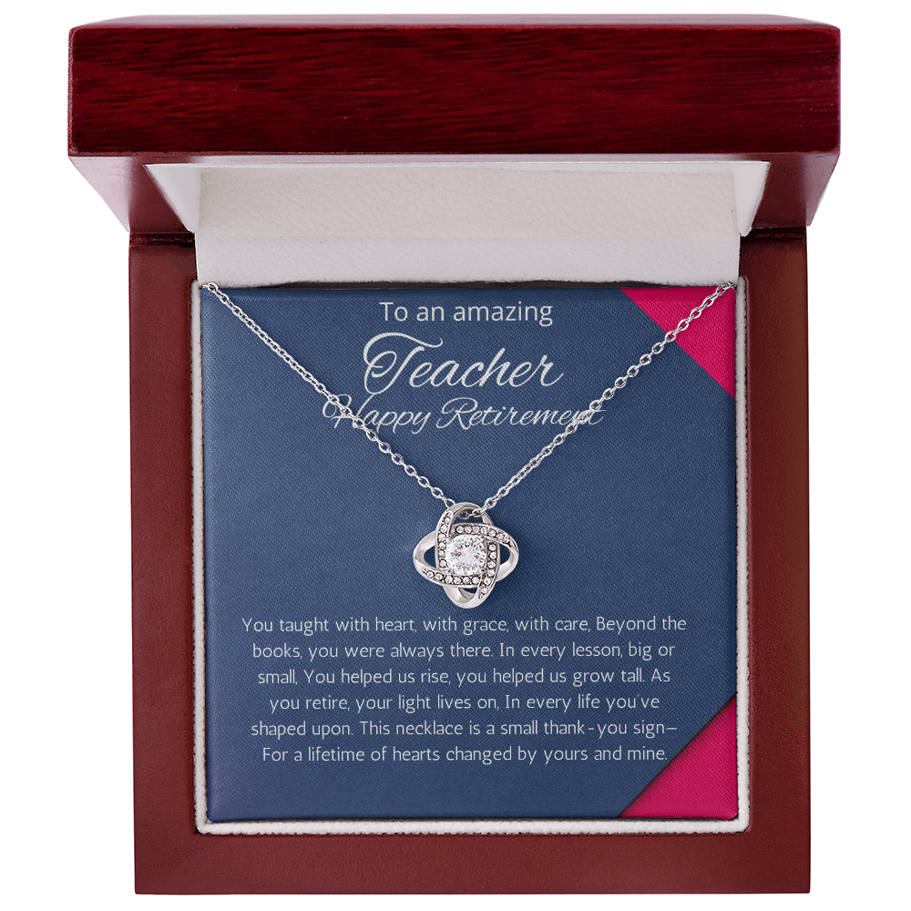 Teacher Retirement Gift Necklace, Retiring Teacher Gift Jewelry, School Retirement Gifts, Teacher Appreciation Gift for Retired Teacher