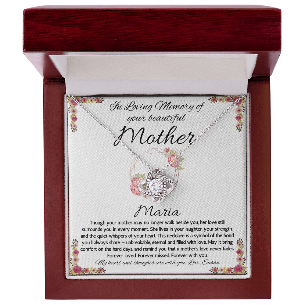 Sympathy Gift Loss of Mother, Memorial Gift for Loss of Mother, Jewelry for Daughter, In Memory of Mom, Condolence Gift, Loss of Mom Gift, Love Knot Necklace