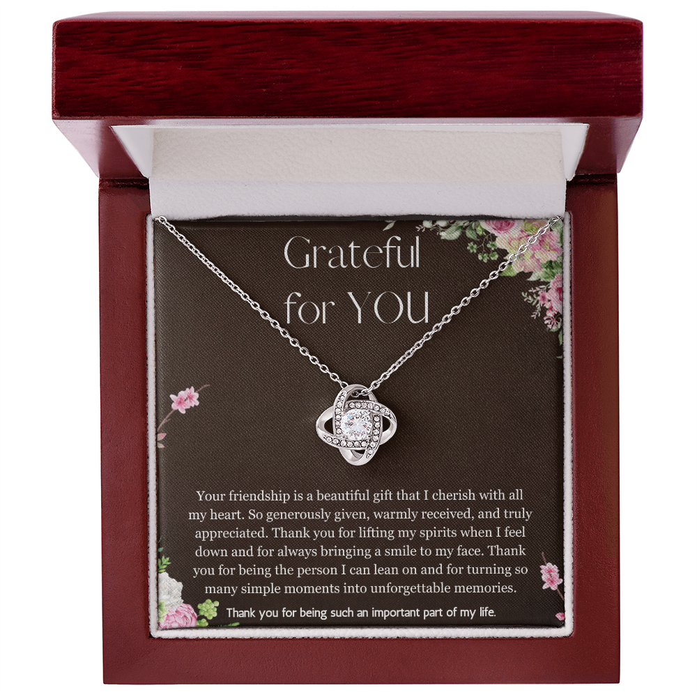 Appreciation Gift Thank you Gift for Friend,  Best Friend Gift, Gratitude Gift, Best Friend Necklace Love Knot Jewelry