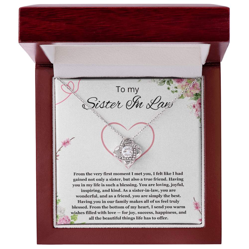 Sister in Law Jewelry Sister-in-Law Birthday Gift for Sister in Law Gift from Bride Wedding Birthday Love Knot Necklace