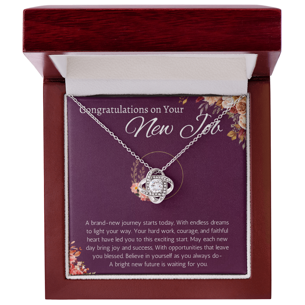 New Job Gift for Her Necklace Congratulations Gift New Job Colleague Leaving Gift New Job Gifts for Woman Love Knot Jewelry