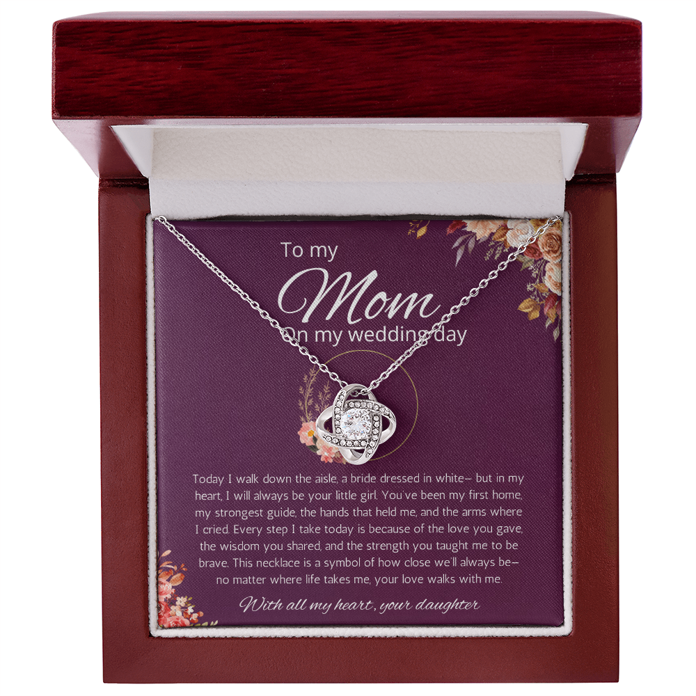 Mother of Bride Gift From Daughter Mother of the Bride From Bride Love Knot Necklace Wedding Gift, Engagement Gift from Daughter
