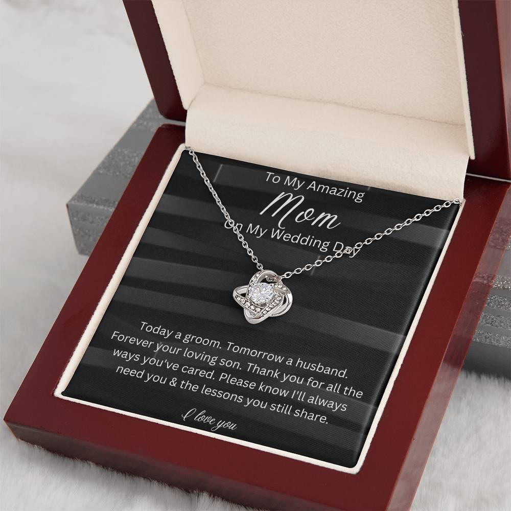 To My Mom On My Wedding Day, Gift From Groom, Gift For Mom, Wedding Gift From Son, Wedding Day Gift Necklace for Mom