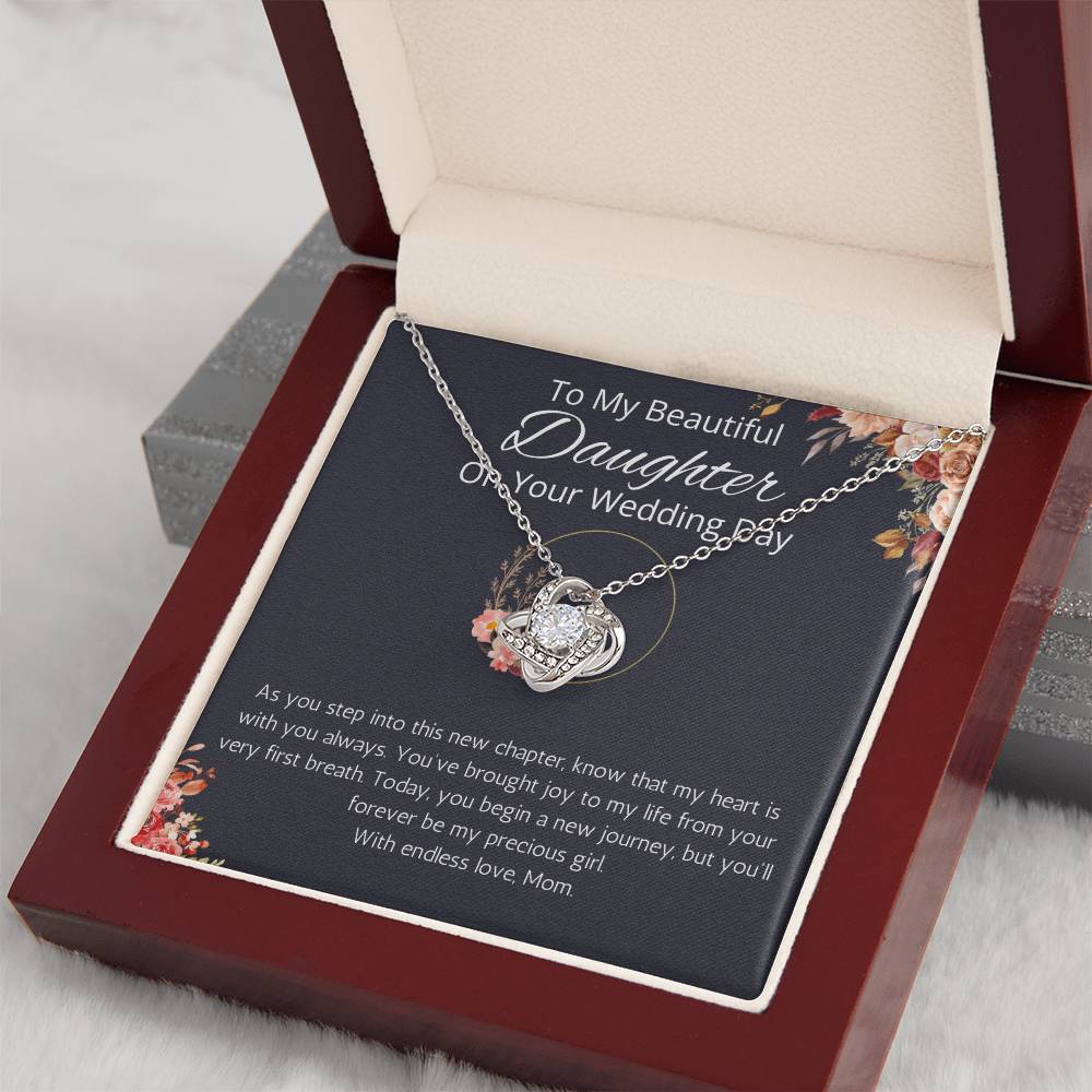 Bride Gift From Mom To Daughter On Wedding Day Love Knot Gift Necklace For Daughter On Wedding Day From Mother To Daughter, Gift Necklace