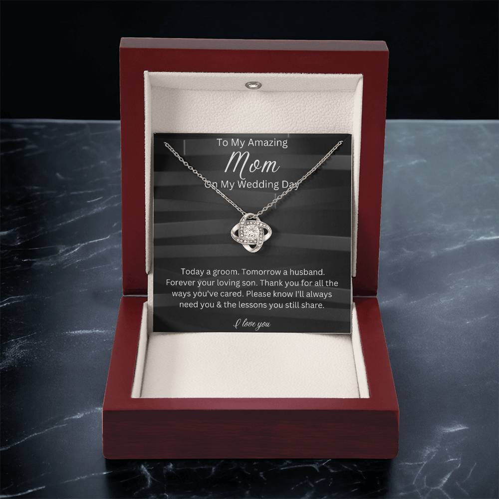 To My Mom On My Wedding Day, Gift From Groom, Gift For Mom, Wedding Gift From Son, Wedding Day Gift Necklace for Mom